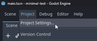 From the main menu select -> Project -> Project Settings…